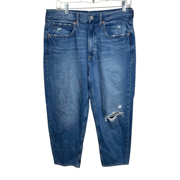 GAP Denim - Gap women’s barrel leg high rise jeans distressed size 28